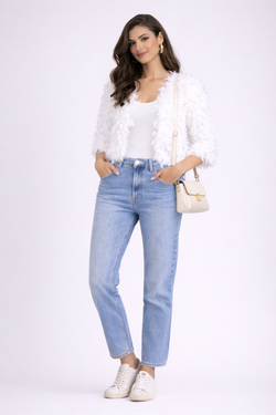 Chaqueta modelo Letizzia corta blanco