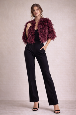 Chaqueta modelo Letizzia corta burdeos