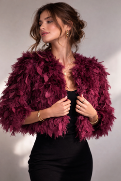 Chaqueta modelo Letizzia corta burdeos