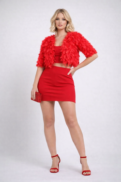 Letizzia short red jacket