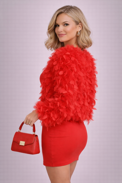 Letizzia model jacket, red