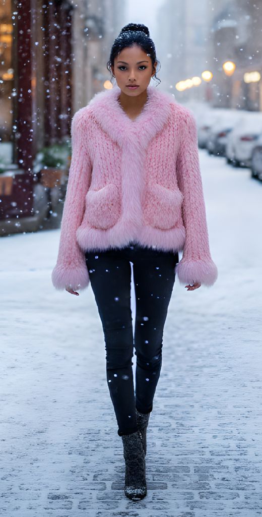 Chaqueta modelo Ternura rosa salmón