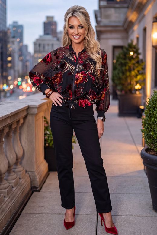 Chaqueta top modelo Velvet Garden