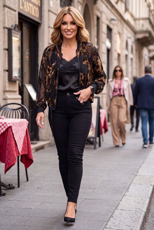Chaqueta top modelo Velvet Leopardo