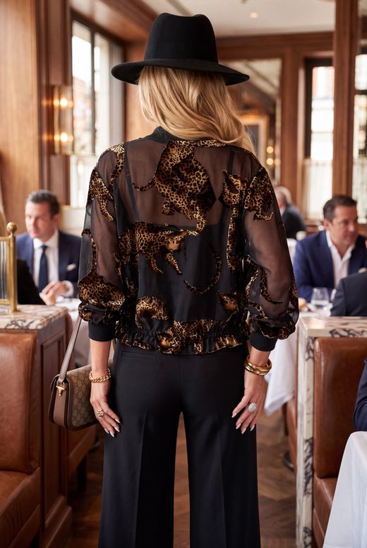 Chaqueta top modelo Velvet Leopardo