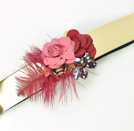 Cinturón de pedrería fajín Modelo Lirio rojo