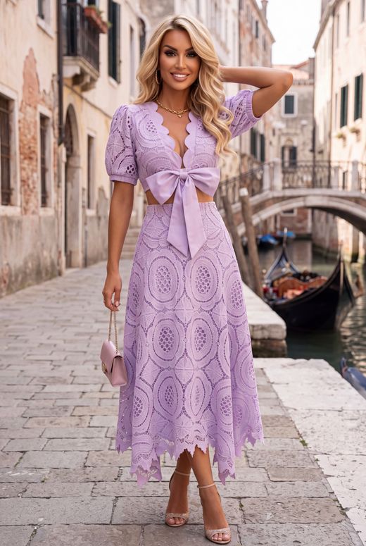 Conjunto de encaje modelo Venecia
