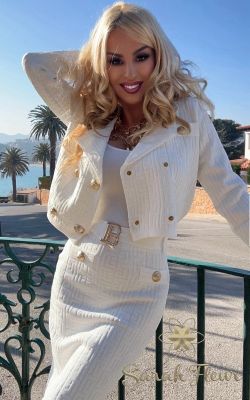 Conjunto de punto modelo Silvina blanco