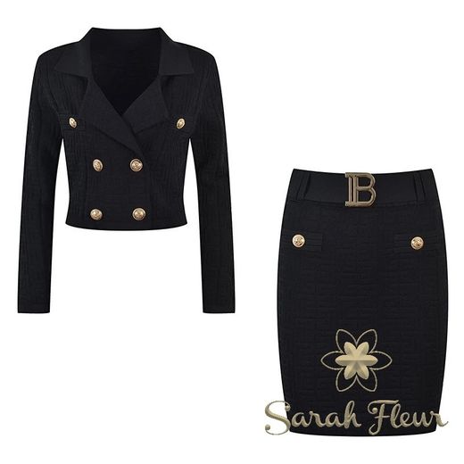 Ensemble tricoté noir Silvina