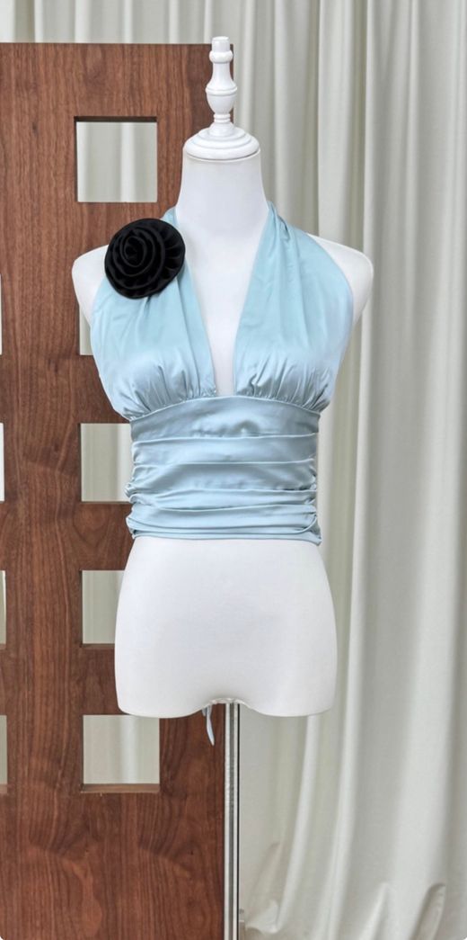 blue satin set, Marina model