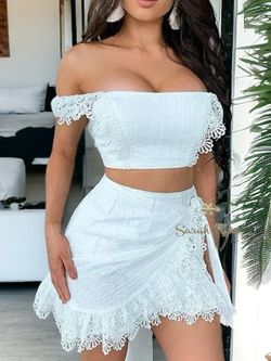 Conjunto short falda y crop top modelo Island