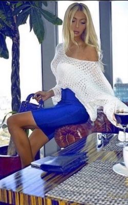 Falda bandage modelo Reina azul