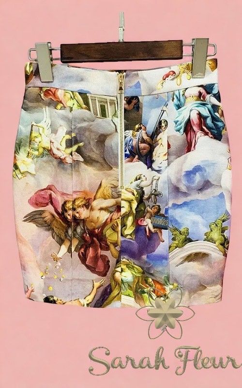 Da Vinci printed skirt