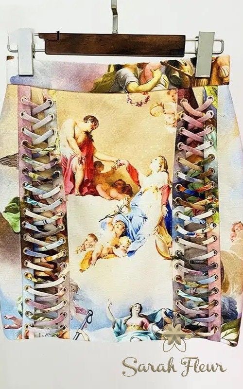 Da Vinci printed skirt