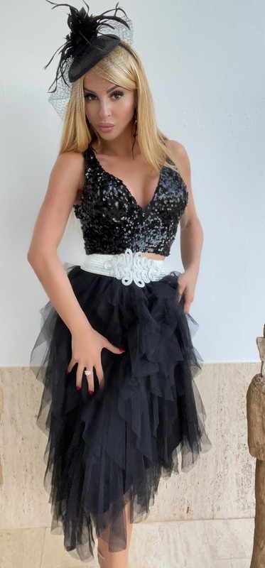 Falda larga modelo Tul negro — Sarah Fleur