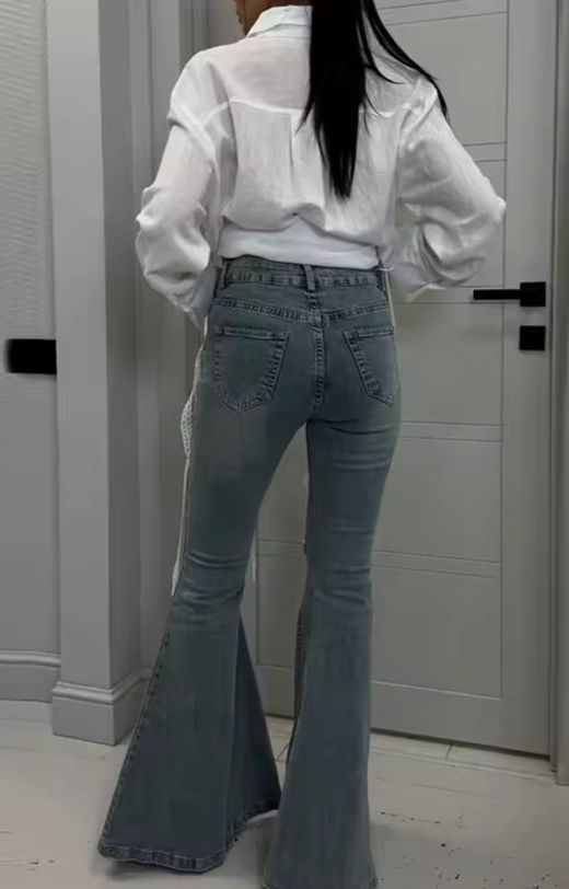 Jeans tie style trousers