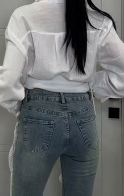 Jeans tie style trousers