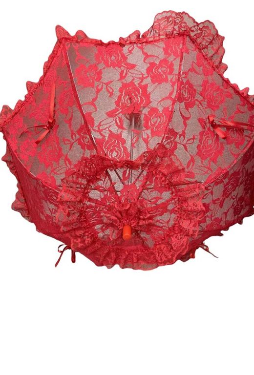Vintage Red Lace Umbrella