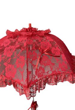 Paraguas de encaje modelo Vintage Rojo