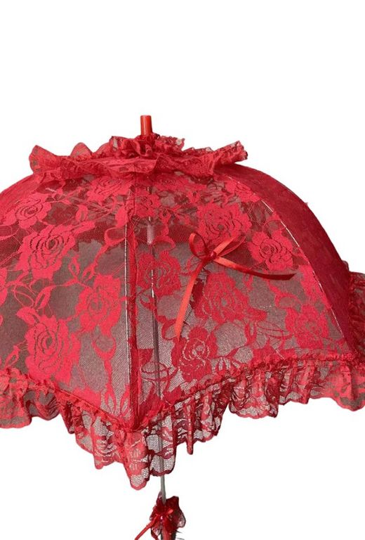 Vintage Red Lace Umbrella
