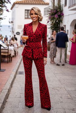 Traje modelo Leopardo rojo