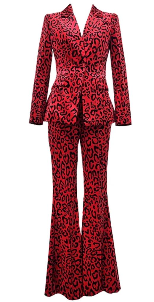 Traje modelo Leopardo rojo