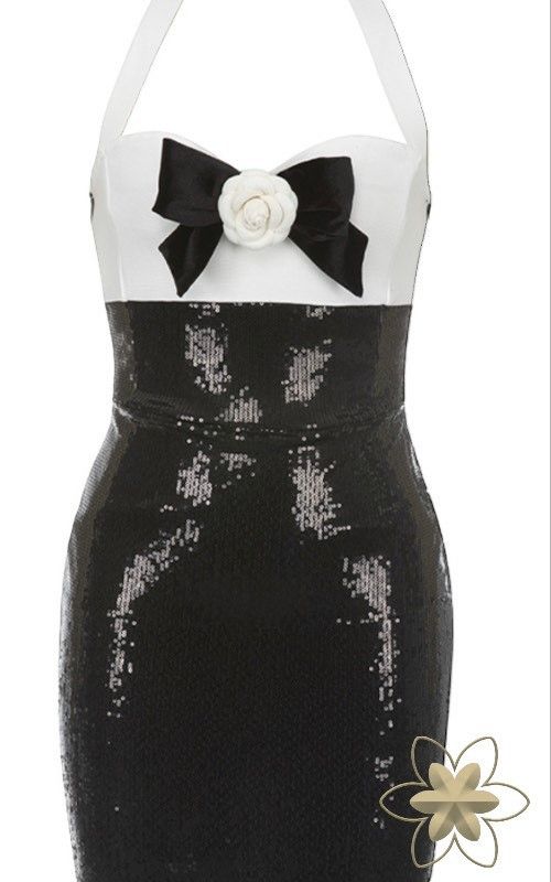 Gisela model sequin bandage dress