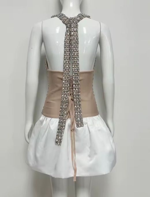 Sonia model rhinestone bandage dress