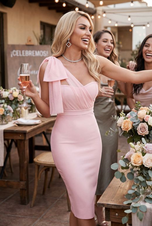 Vestido modelo Geminis rosa