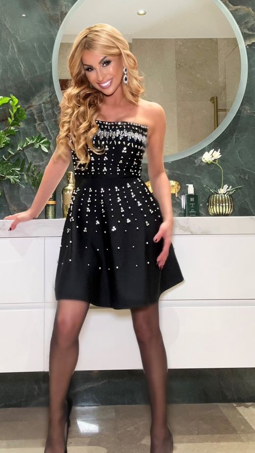 Vestido bandage modelo Delicate negro