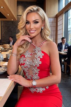 Red bandage dress, Cristalina model