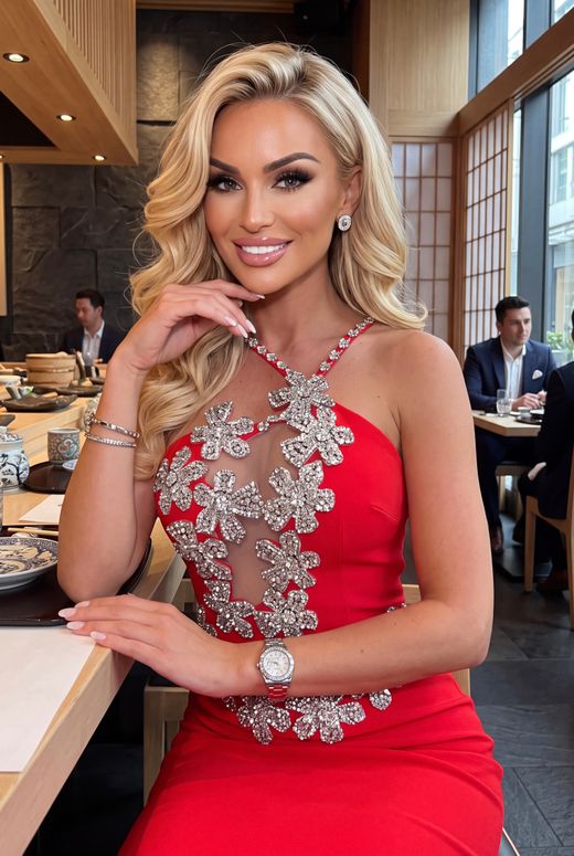 Red bandage dress, Cristalina model