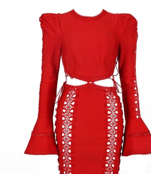 Robe bandage rouge Eterna