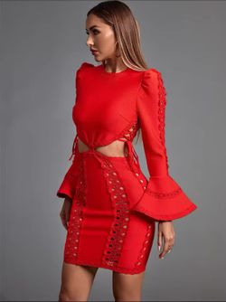 Robe bandage rouge Eterna