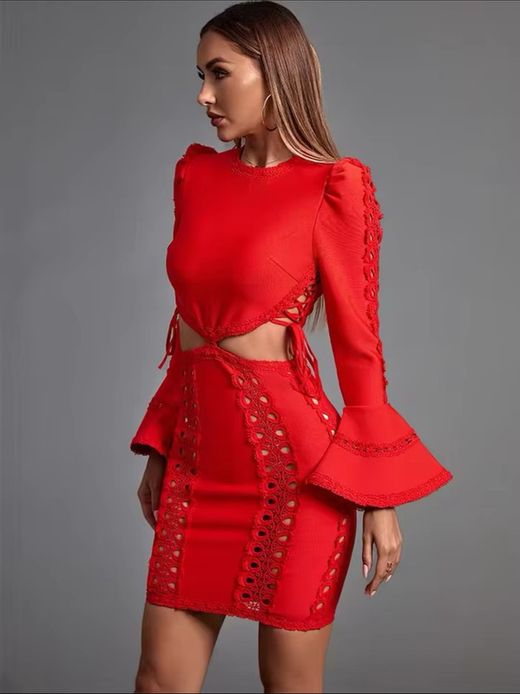 Robe bandage rouge Eterna