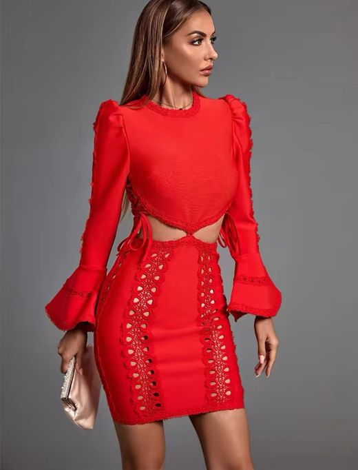 Robe bandage rouge Eterna