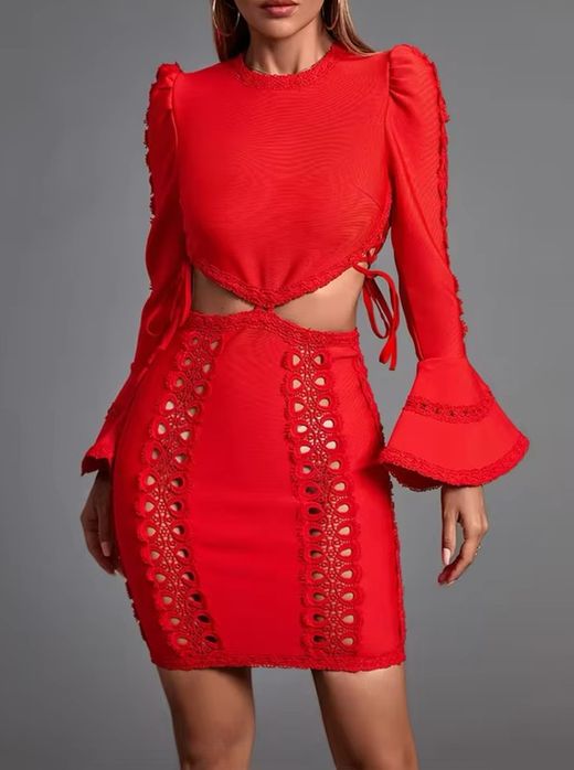 Robe bandage rouge Eterna