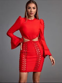 Robe bandage rouge Eterna