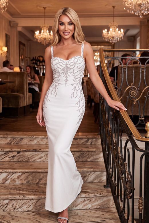 Vestido bandage modelo Fanny blanco
