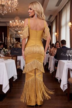 Noelia Gold bandage dress