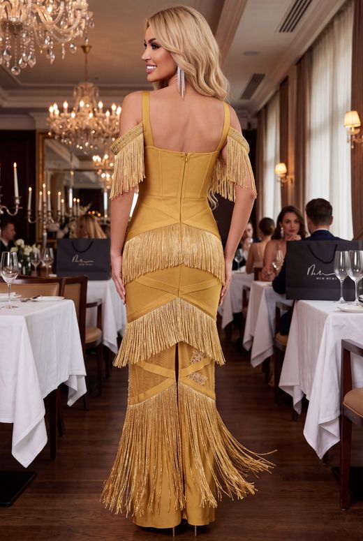Noelia Gold bandage dress