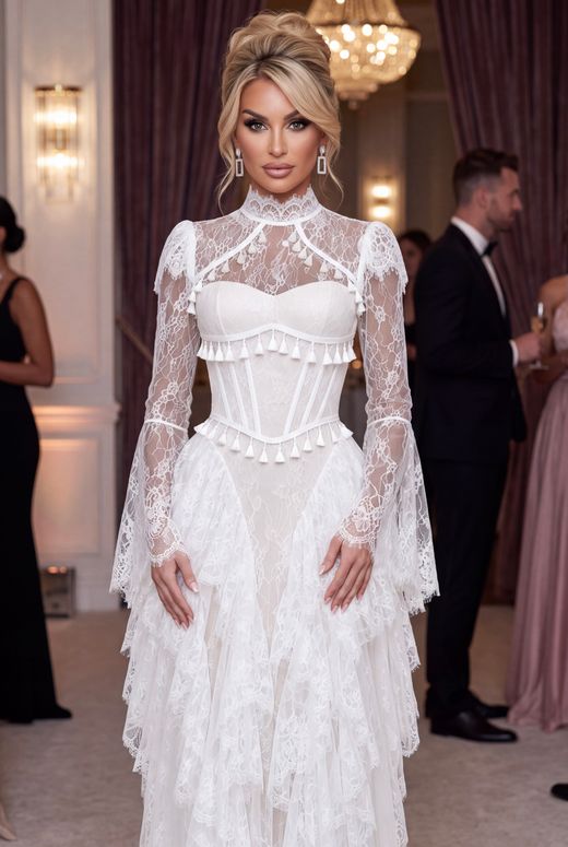Vestido de encaje modelo Elara