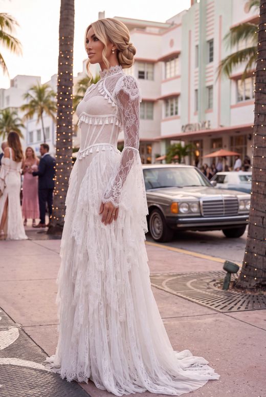 Vestido de encaje modelo Elara