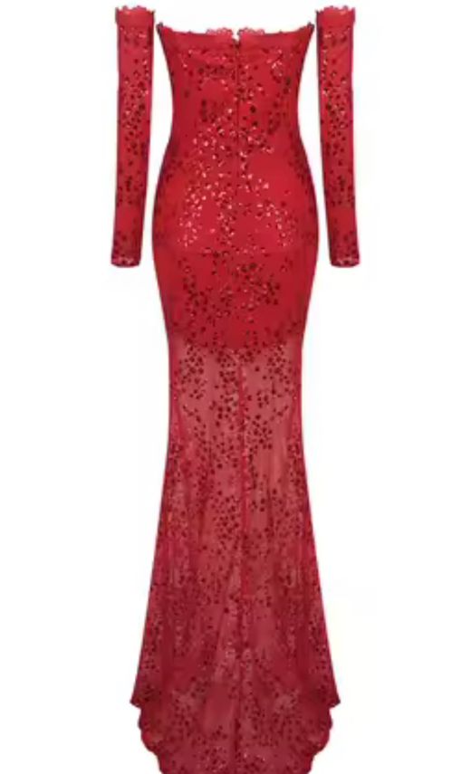 Vestido de lentejuelas modelo Rojo glamour