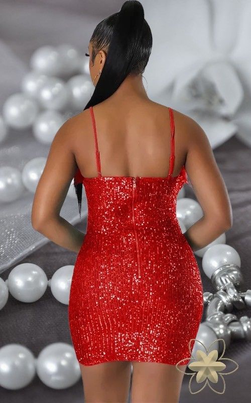 Vestido de lentejuelas rojo modelo Yasmin Red