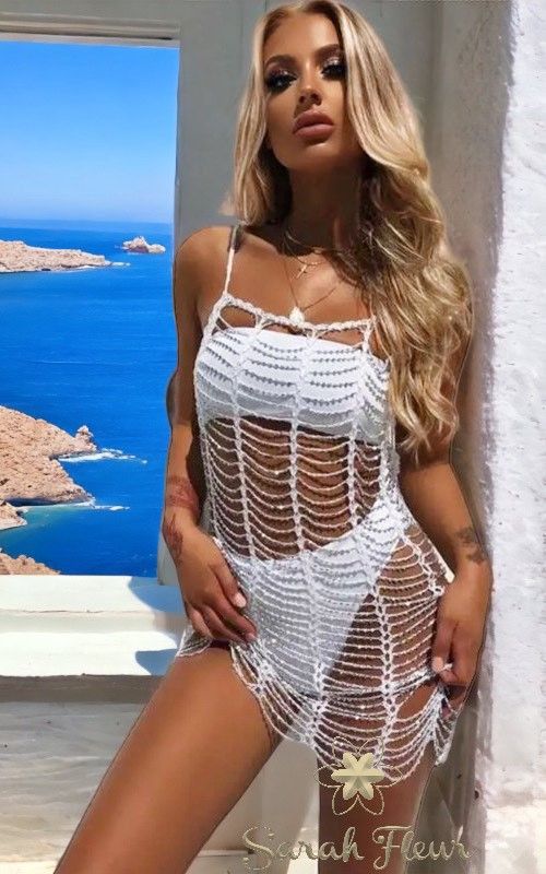 Vestido de malla tipo rejilla modelo Playa