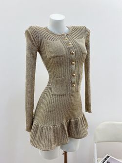 Vestido de punto modelo Diana Dorado