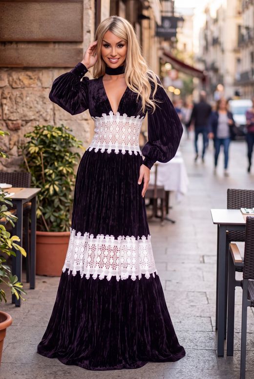 Vestido de terciopelo modelo Ninette