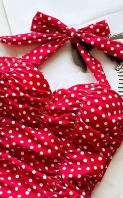 Macarena polka dot stretch dress