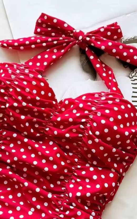 Macarena polka dot stretch dress